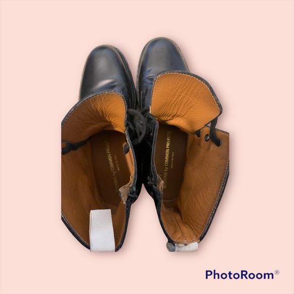 Woman by Common Projects Black Combat Boots 39 - Picture 6 of 6